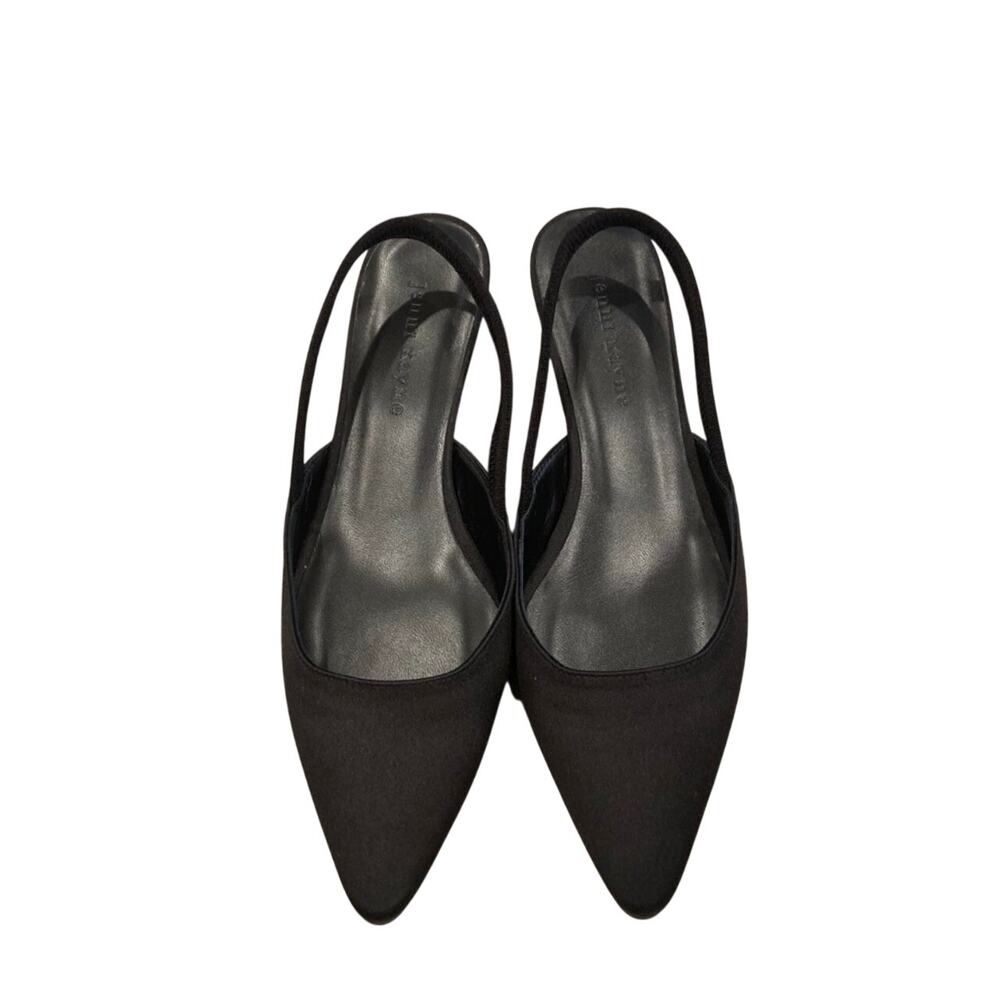 Jenni Kayne Women' Satin Kitten Slingback Heels Black 37/ US Size 7 NWOB - Picture 7 of 12